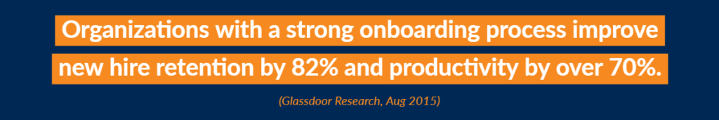 Organizations with a strong onboarding process improve new hire retention by 82% and productivity by over 70%